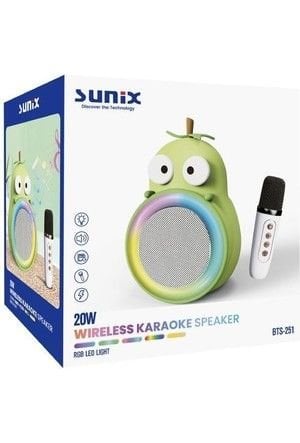 Sunix 20W 2400 Mah Karaoke Mikrofonlu Ledli Bluetooth Hoparlör BTS-251