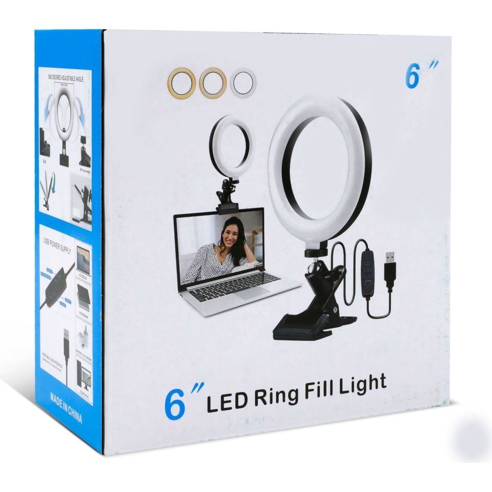 Masa Ayaklı 6 Inc LED Rıng Lıght Influencer Youtuber Tiktok Telefon Tutucu Makyaj Işığı