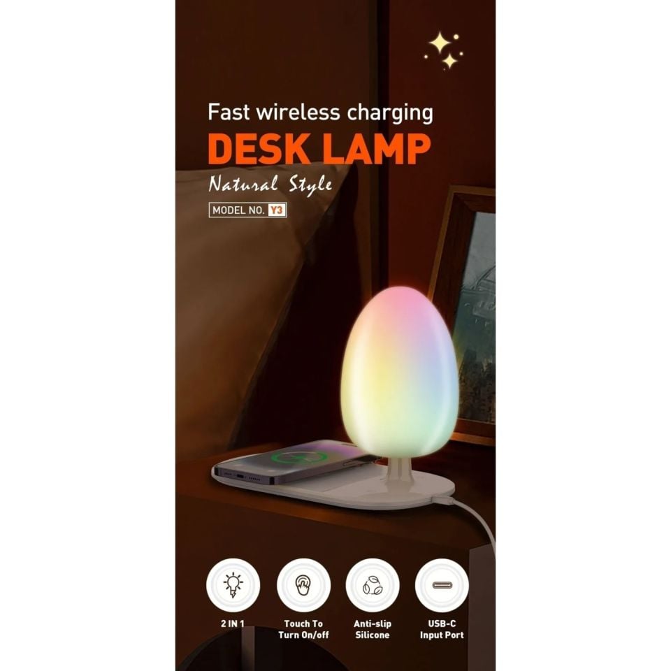 Dekoratif Kablosuz Şarjlı LED Masa Lambası