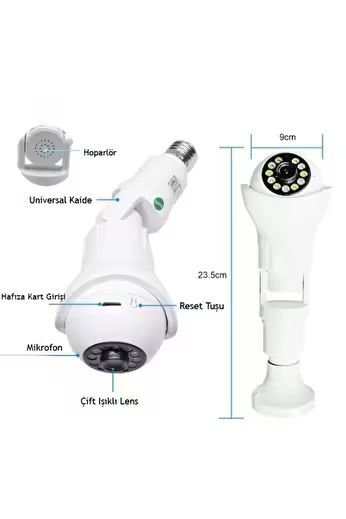 Blic Bulb 2.4g Wi-fi 1 Mp Ultra Hd 355 Derece Panoramik Ip Kamera Blm-62
