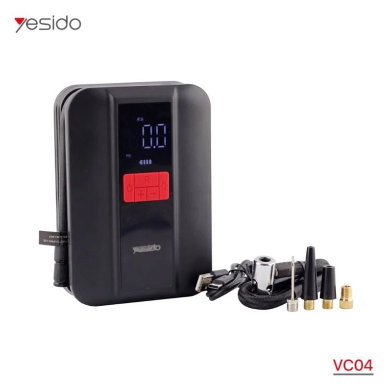 YESIDO VC-04 Tire Inflator 4000mAh, Multifunction Wireless Air Pump