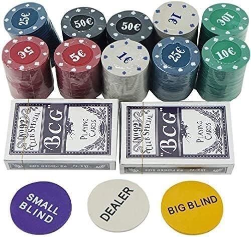 Metal Poker Seti, 200 Poker Cipsi, 2 Kapak, Ara Düğme, Küçük Kör, Büyük Kör, Oyun Mat